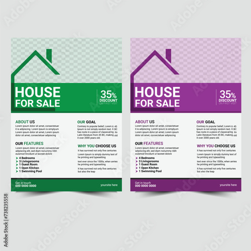 Real Estate Flyer Template, Flyer Design Template, Real Estate Poster Vector creative template design.