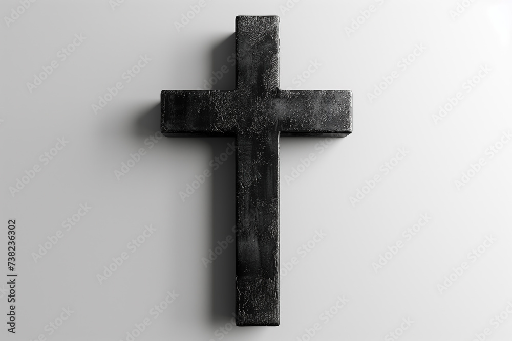 black cross on a white background