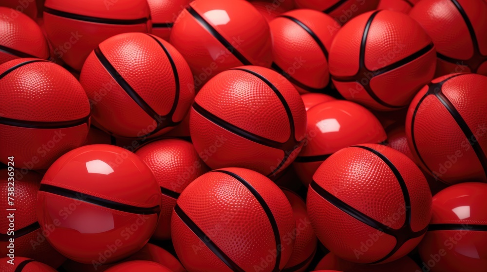 Background with basketballs in Red color. Background with basketballs in Red color.