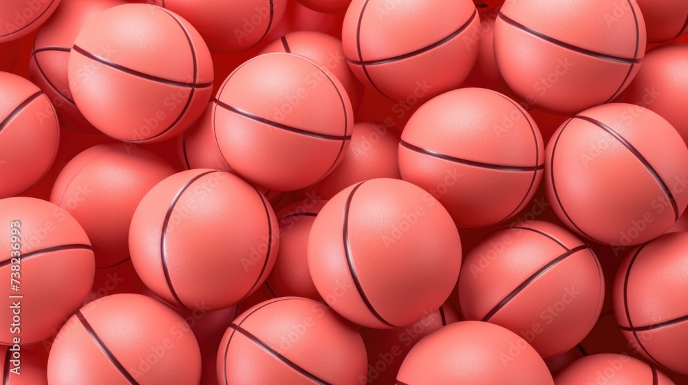 Background with basketballs in Salmon color