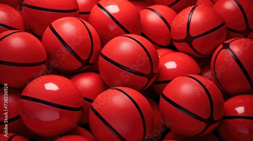 Background with basketballs in Red color. © Various Backgrounds