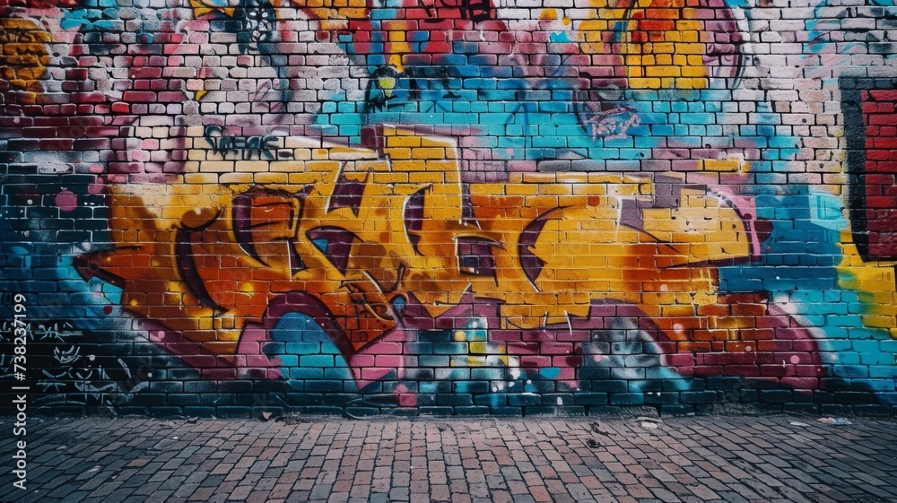 Fototapeta premium 90s gaming icons made on the wall with graffiti