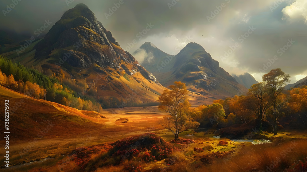 The rugged and remote landscapes of the scottish highlands offer a wild and untamed summer travel background,,
Nature Most Amazing and Realistic HD 8K wallpaper Stock Photographic Image
