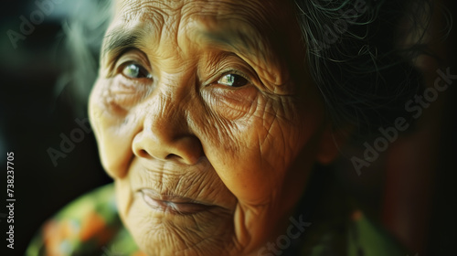 Close up portrait of old woman  © vvalentine