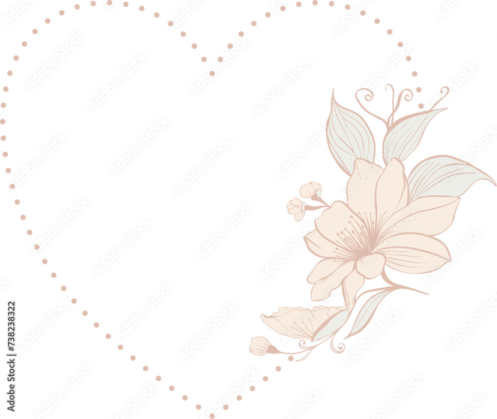 Wedding frame flower heart 