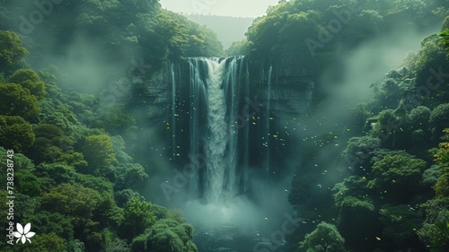 Beautiful scenery of the majestic waterfall © Werckmeister