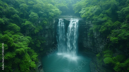 Beautiful scenery of the majestic waterfall © Werckmeister