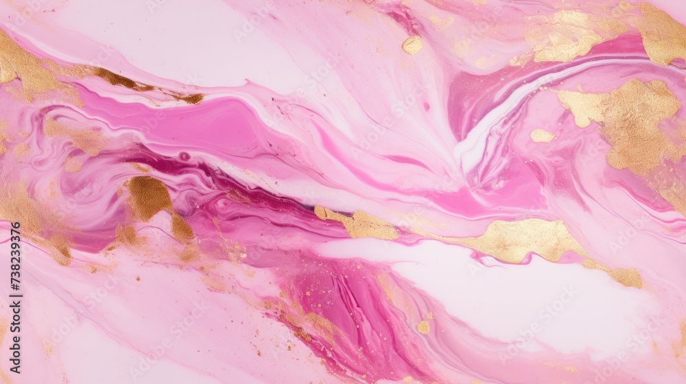 Abstract seamless Pink Marble Canvas with Gold Glitter, where liquid textures dance with golden accents, creating a fusion of modern luxury and artistic expression