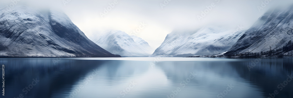The Serenity of Fjord Road - A Scenic Drive Through Majestic Peaks and Calm Waters - obrazy, fototapety, plakaty 