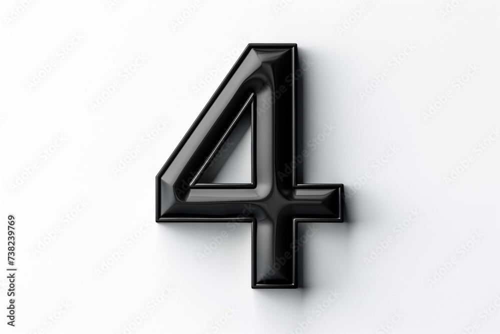 Fototapeta premium black bold number 4 