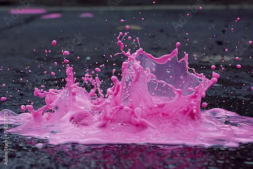 teflon splash in pink liquid in the style of uhd imag photo