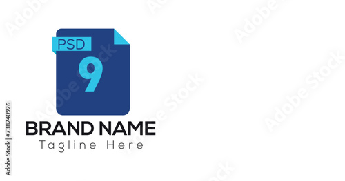 Abstract 9 letter modern initial logo design	