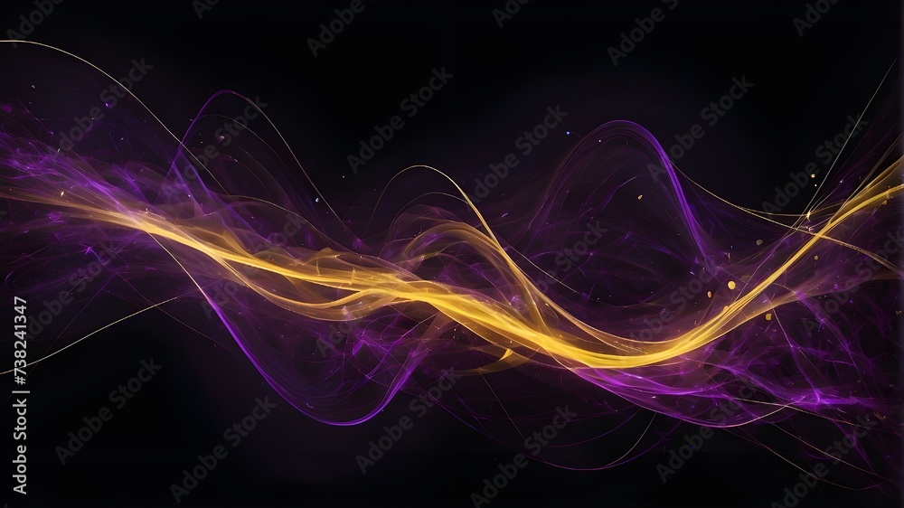 Fototapeta premium Waving particle technology with an abstract backdrop design. Large-scale data and technological background, with dots and waves moving in an abstract way. First (1)