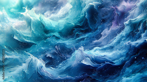 Powerful Ocean Waves, Majestic Sea and Natures Force, Tranquil and Dynamic Water Texture