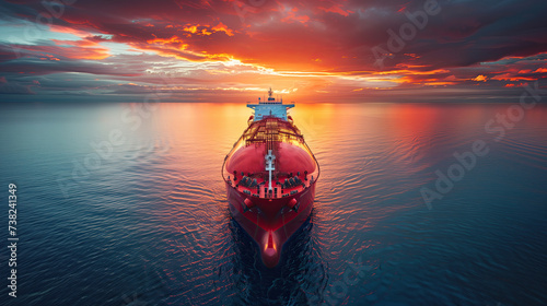 LNG tanker ship sea freight carrying liquid natural gas . The concept technology transportation of the LNG photo