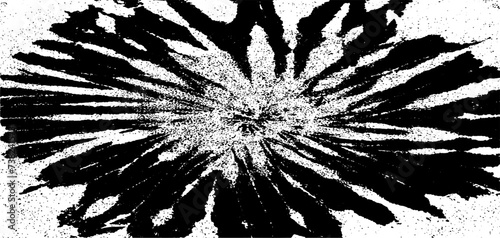 Monochrome texture composed of irregular graphic elements. Distressed uneven grunge background. Abstract vector illustration. Overlay for interesting effect and depth. Isolated on white background.