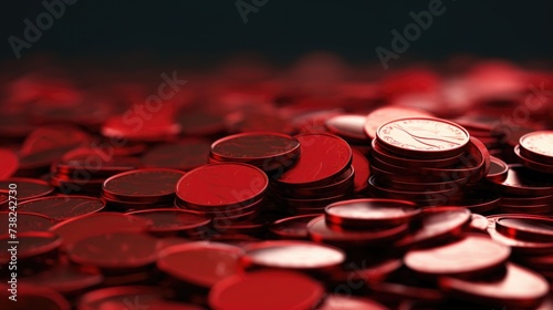 Background with coins is Crimson color