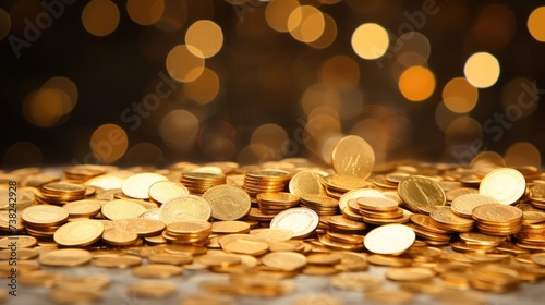 Background with coins is Gold color