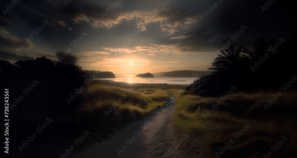 Fototapeta premium sunset over the ocean