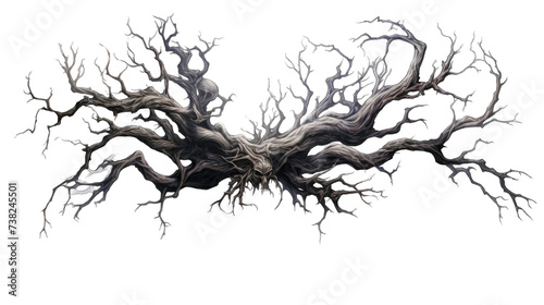 Creepy tree with twisted PNG / transparent