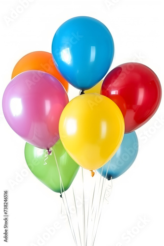 Colorful balloons isolated on white background. Clipping path included