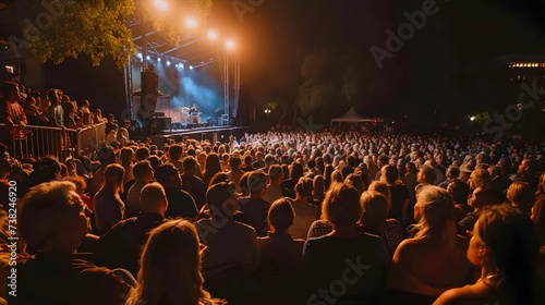 Crowd of people at a concert in front of the stage