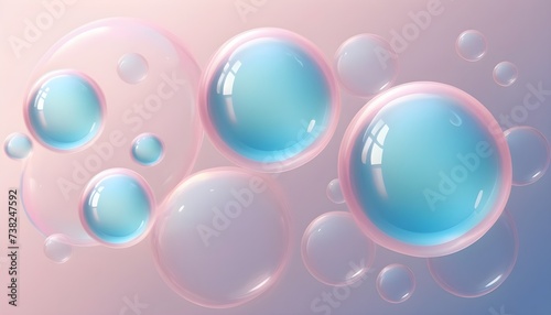 blue and pink color bubbles background. © Butt _Ai