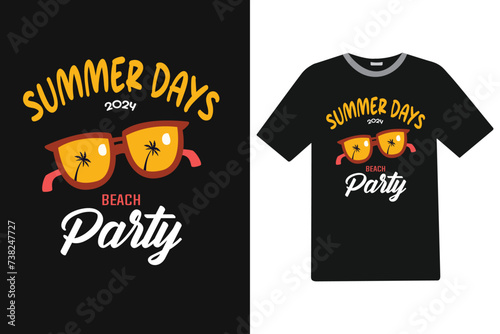 Summer days beach party Summer T-shirt Design.
