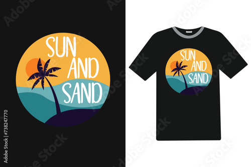 Sun and sand Summer T-shirt Design.