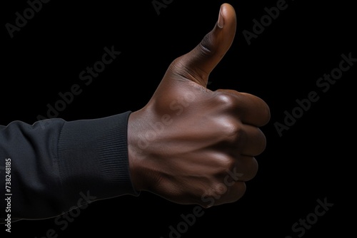 a hand with thumb up photo