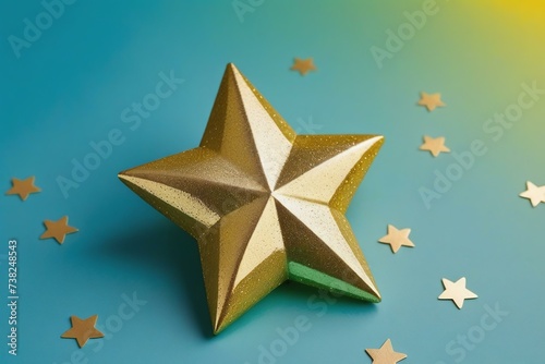 gold stars on blue background