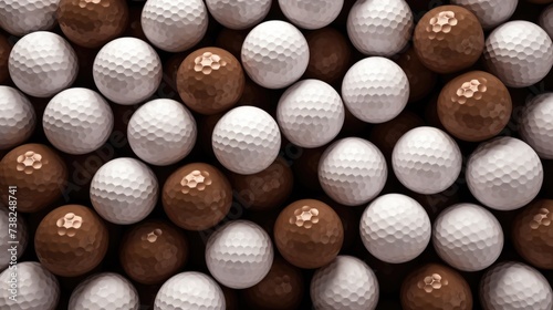 Background with golf balls in Brunette color.