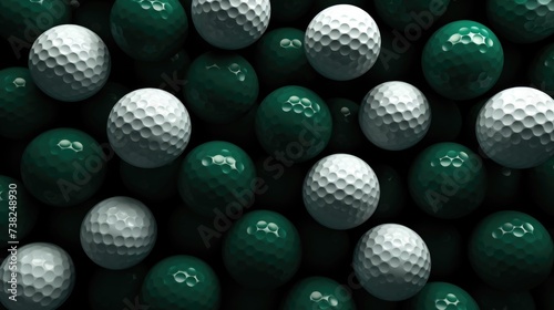 Background with golf balls in Emerald color.