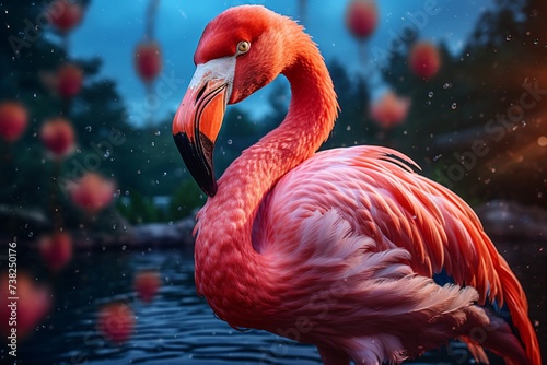 Closeup of a flamingo