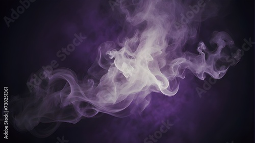 A terrifying Halloween background is formed by smoke shooting forth from a spherical, empty center, giving a dramatic smoke or fog effect with a purple, sinister glow. photo