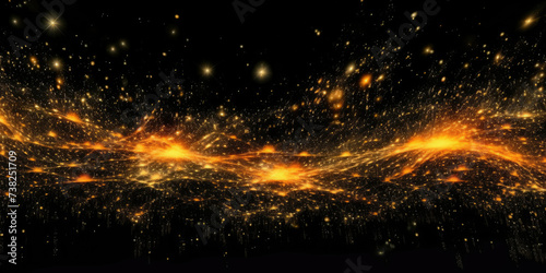 Vibrant Yellow and Black Space Filled With Stars