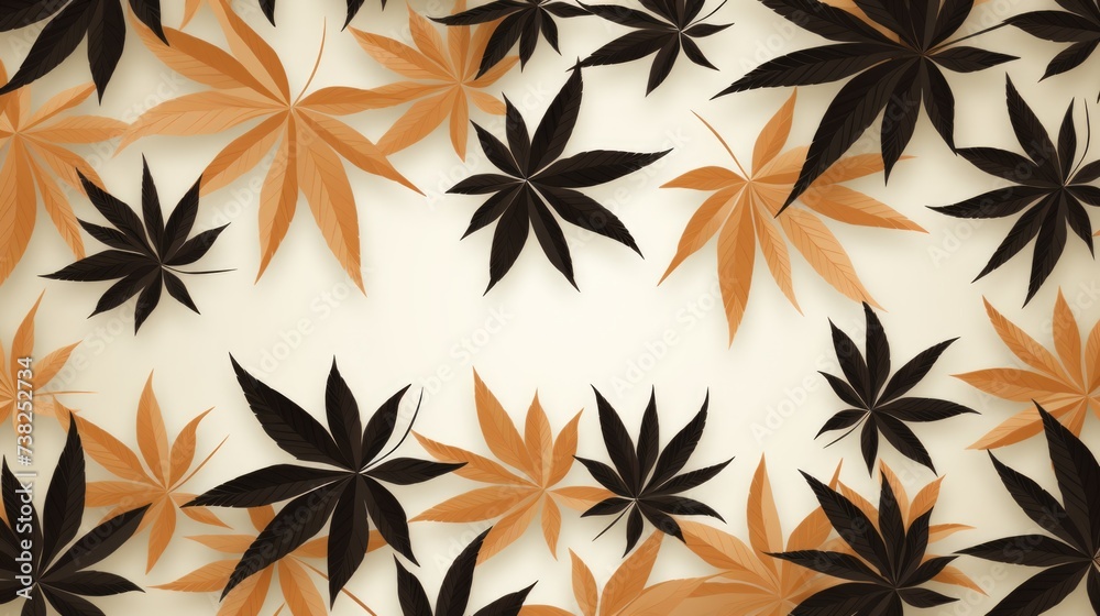 Background with Mocha marijuana leaves.