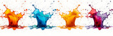 Set of vibrant paint splash, exploding of colors Isolated