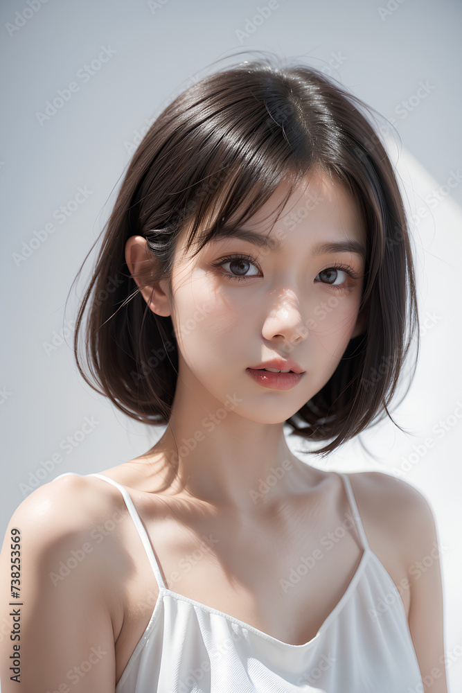 Gorgeous Asian Young Female Model - Fashion or Cosmetics Model - Surreal Beauty with Perfect Fine Features - Beautiful Smooth Hair Gorgeous Asian Young Female Model - Fashion or Cosmetics Model - Surreal Beauty with Perfect Fine Features - Beautiful Smooth Hair