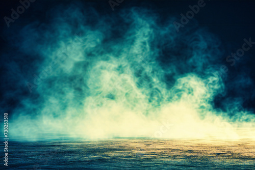 Dark Blue Smoke, Mysterious and Ethereal Background, Abstract Night Sky Effect