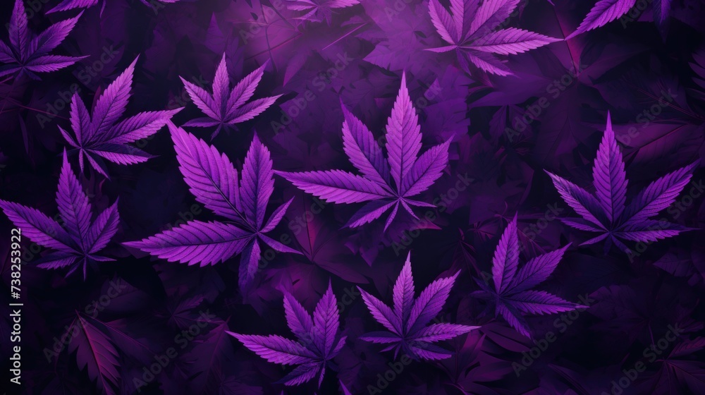 Background with Purple marijuana leaves. Background with Purple marijuana leaves.