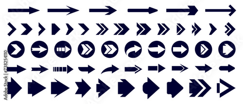 Arrows big black set icons. Arrow icon. Arrow vector collection.  Modern simple arrows. Vector illustration. Set of different arrows. Mega set arrow icons.


