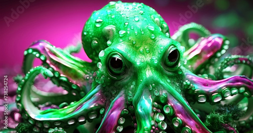 Abstract fantastic colorful octopus for elegant artwork