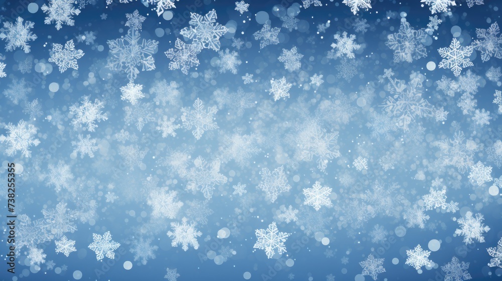 Background with snowflakes in Blue color.