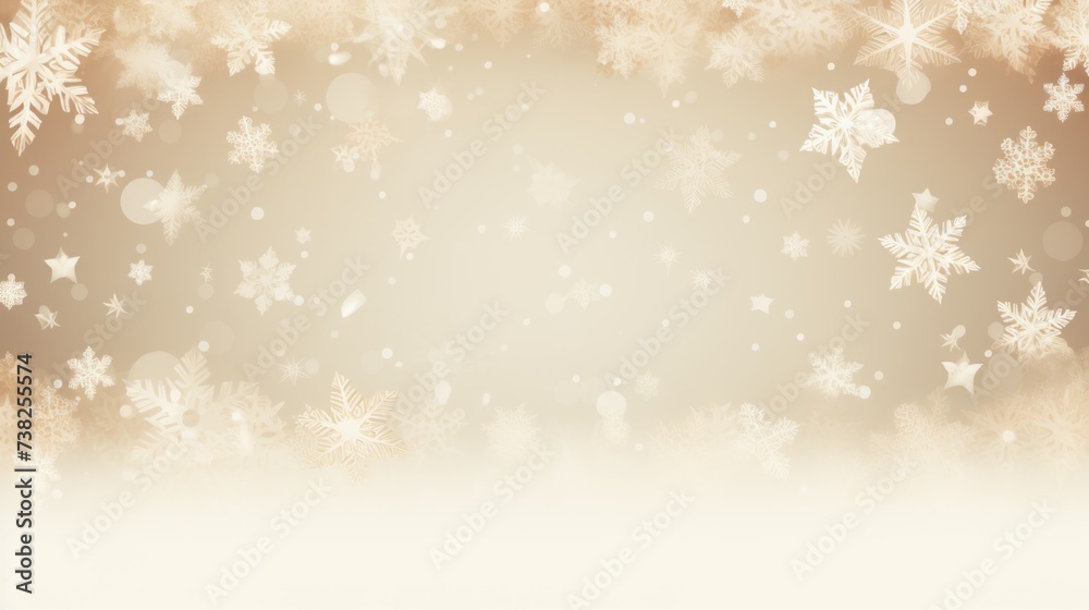 Background with snowflakes in Cream color.