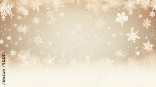 Background with snowflakes in Cream color.