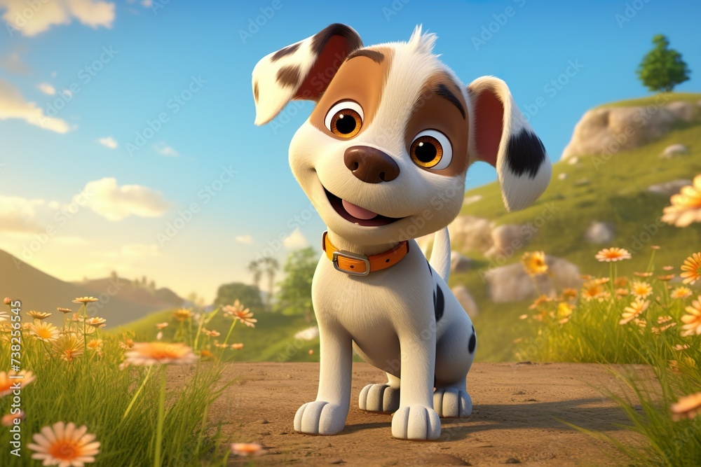 Cute dog posing isolated over beautiful background AI Generated innocent dog closeup on nice background Cute dog posing isolated over beautiful background AI Generated innocent dog closeup on nice background
