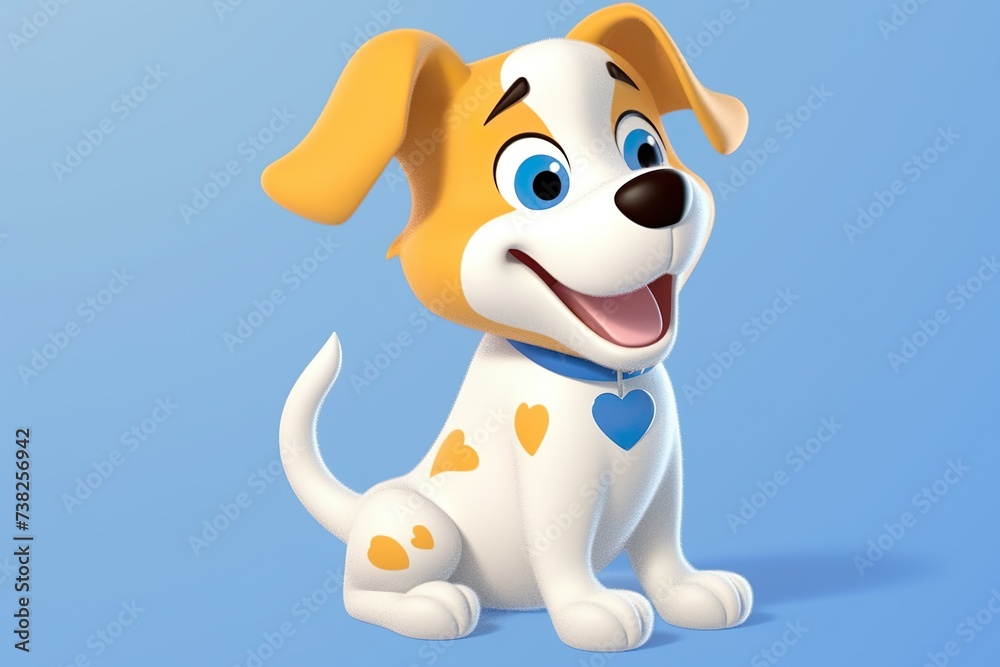 Naklejka premium Cute dog posing isolated over beautiful background AI Generated innocent dog closeup on nice background
