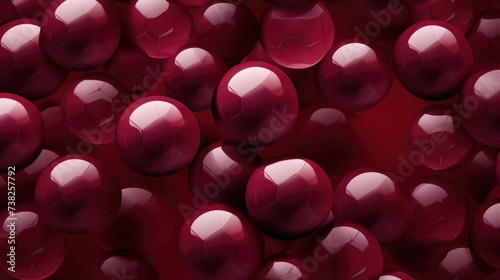 Background with soccer balls in Garnet color