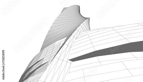 Abstract modern building. Architectural background